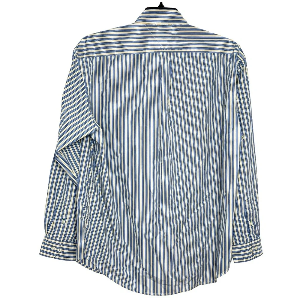 Tommy Hilfiger Shirt Men’s Size L Blue Yellow White Button Front Long Sleeve - Picture 5 of 8